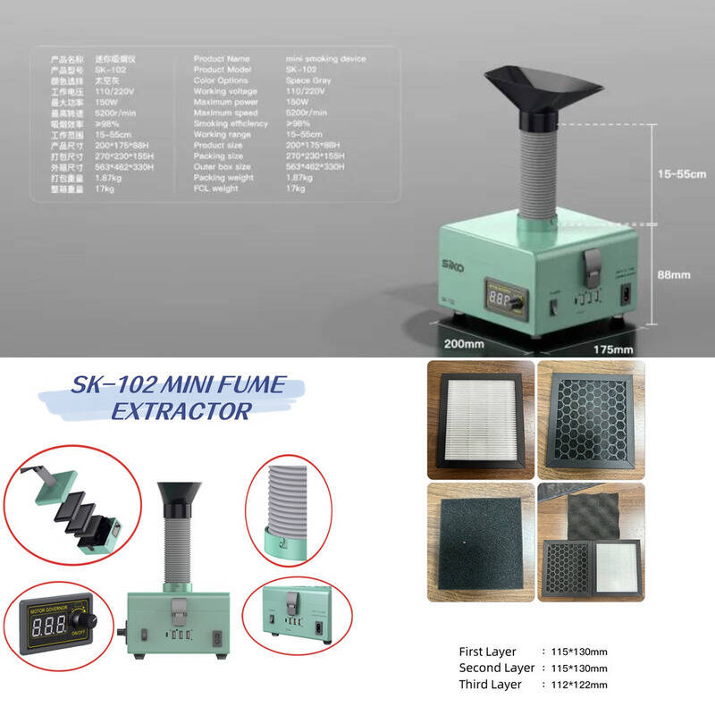 Workshop Tools Display - Professional Soldering Smoke Extractor Equipped with