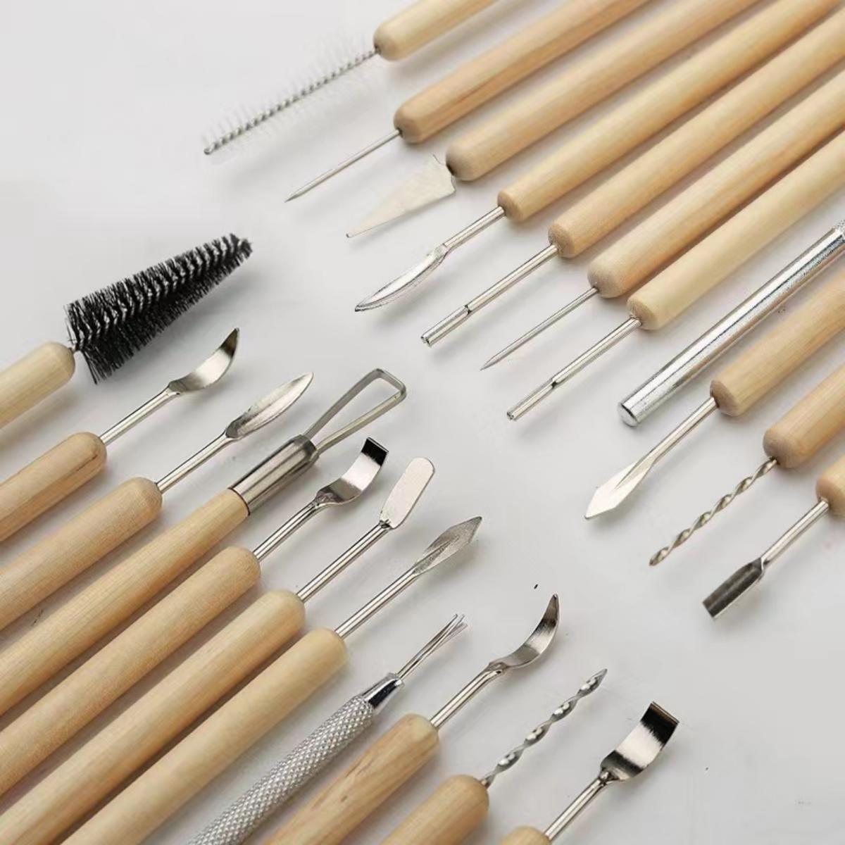 Chisel Set Wood - 1SET Pottery Clay Sculpting Modeling Tool