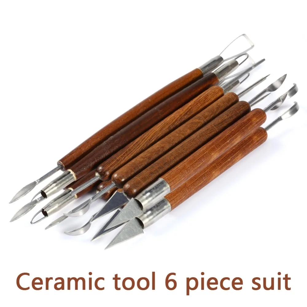 Chisel Set Wood - 6PCS Sculpting Tool Pottery Wood Handle