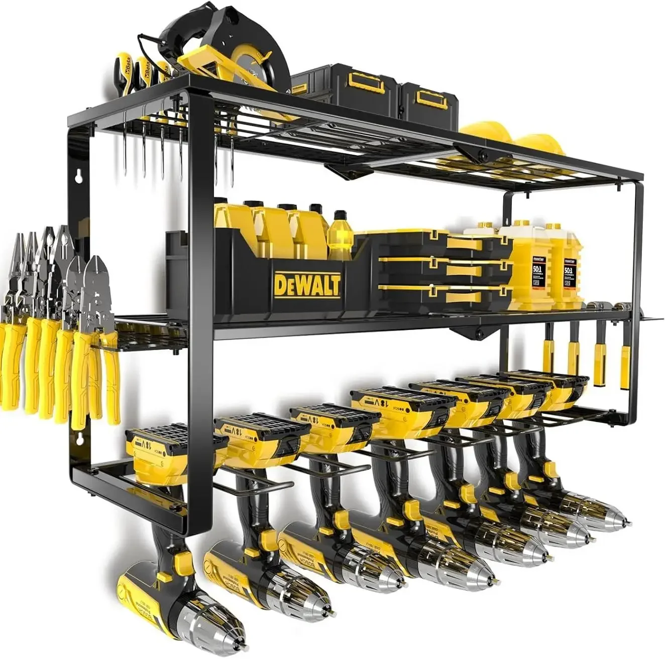 Workshop Tools Rack - Heavy Duty Metal Power Tool Organizer