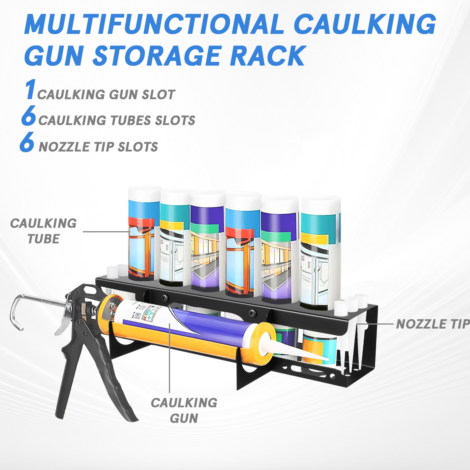 Heavy-Duty Wall-Mounted Caulki - Workshop Tools Rack 评论和价格