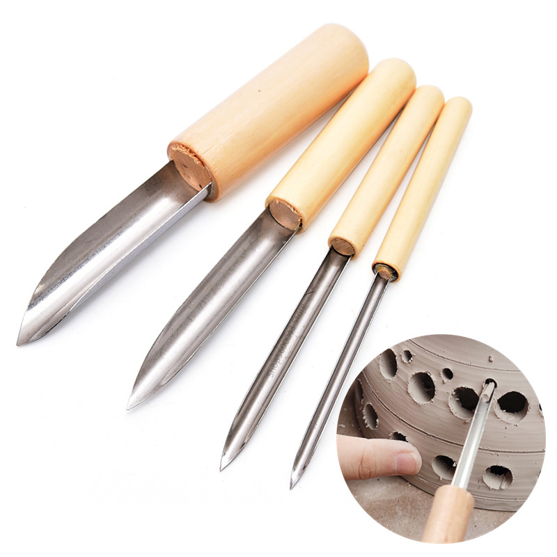 Pottery Tool Puncher 4 Pieces/ - Chisel Set Wood 评论和价格