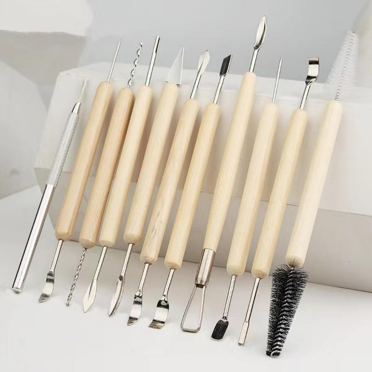 1SET Pottery Clay Sculpting Mo - Chisel Set Wood 评论和价格