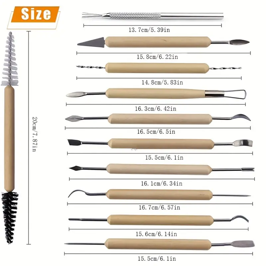 1SET Pottery Clay Sculpting Mo - Chisel Set Wood 评论和价格