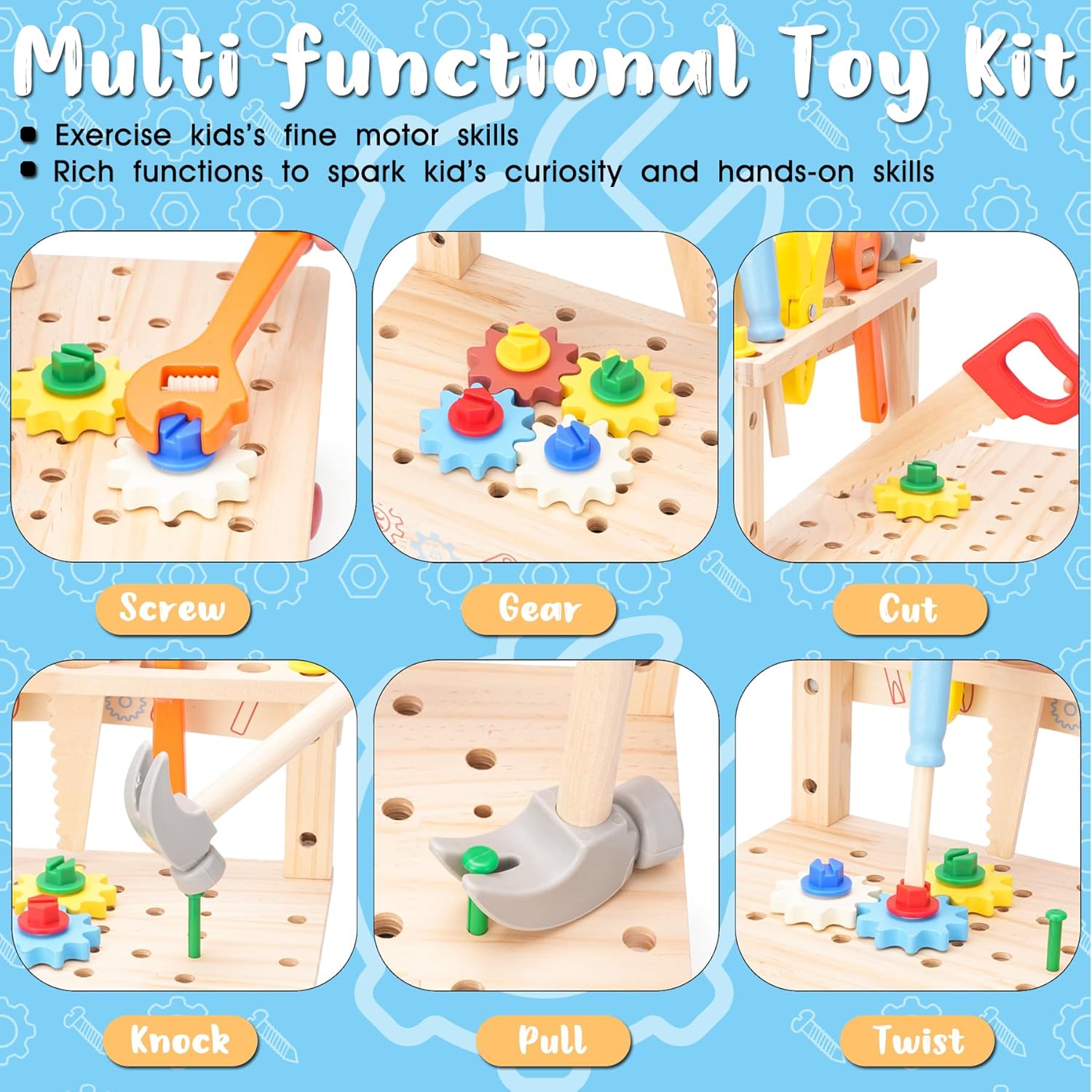 Wooden Tool Bench for Kids,Mon - Workshop Tools Toy 评论和价格