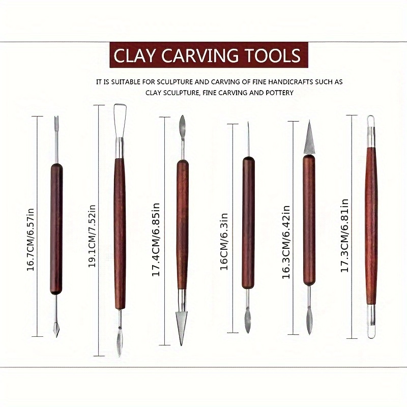 6PCS Sculpting Tool Pottery Wo - Chisel Set Wood 评论和价格