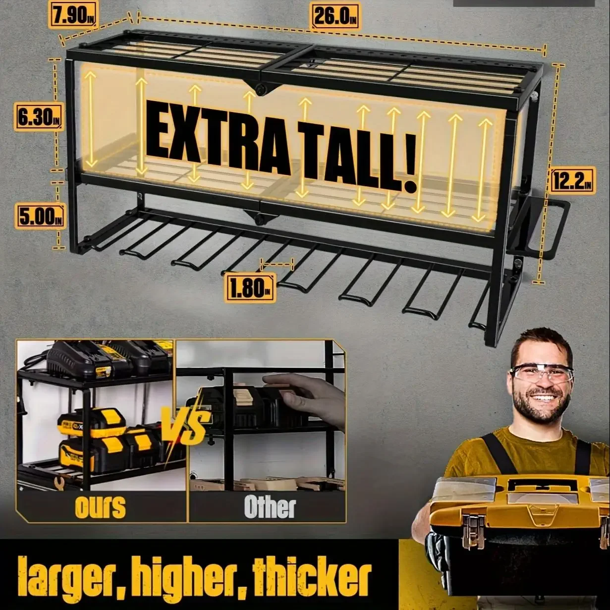 Heavy Duty Metal Power Tool Or - Workshop Tools Rack 评论和价格