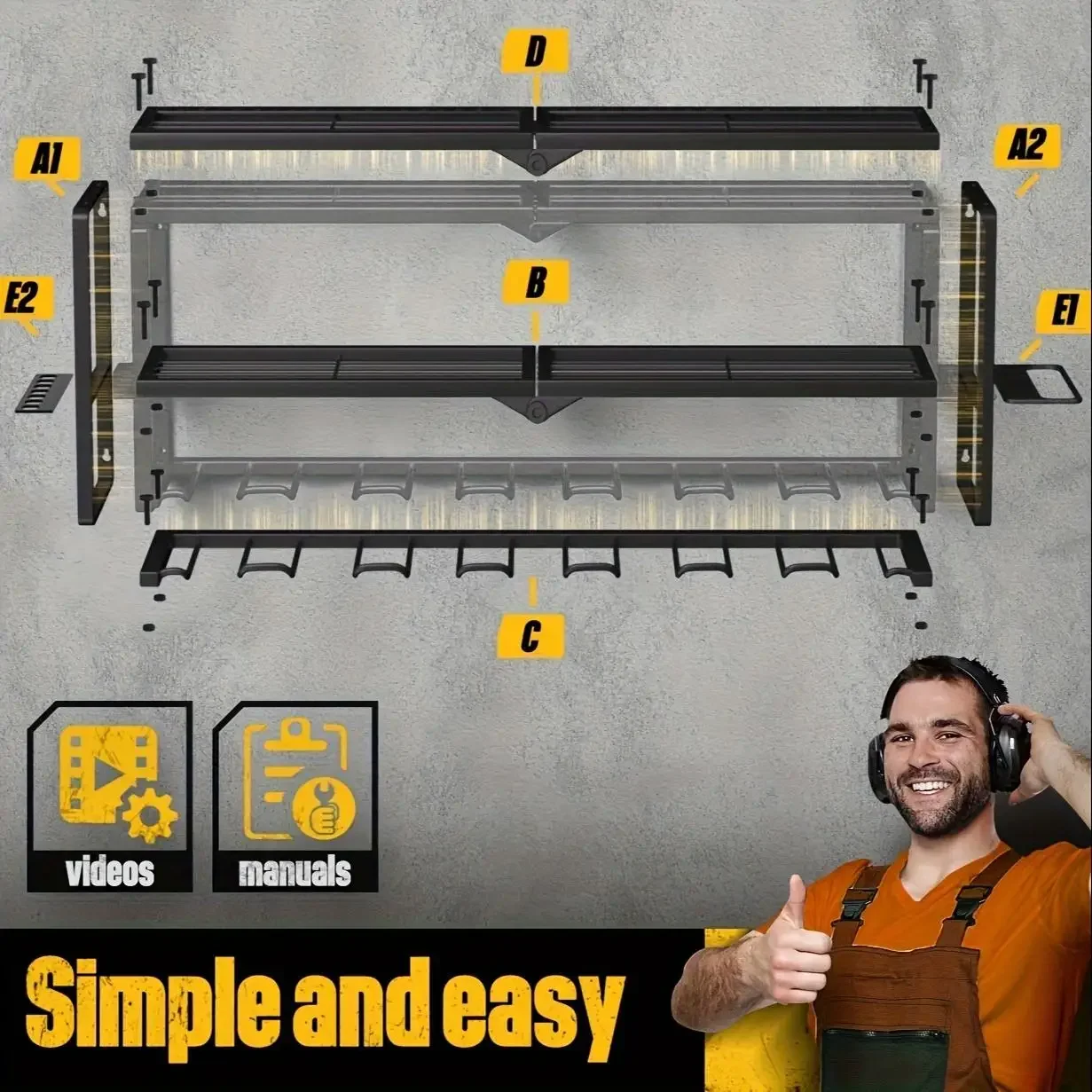 Heavy Duty Metal Power Tool Or - Workshop Tools Rack 评论和价格