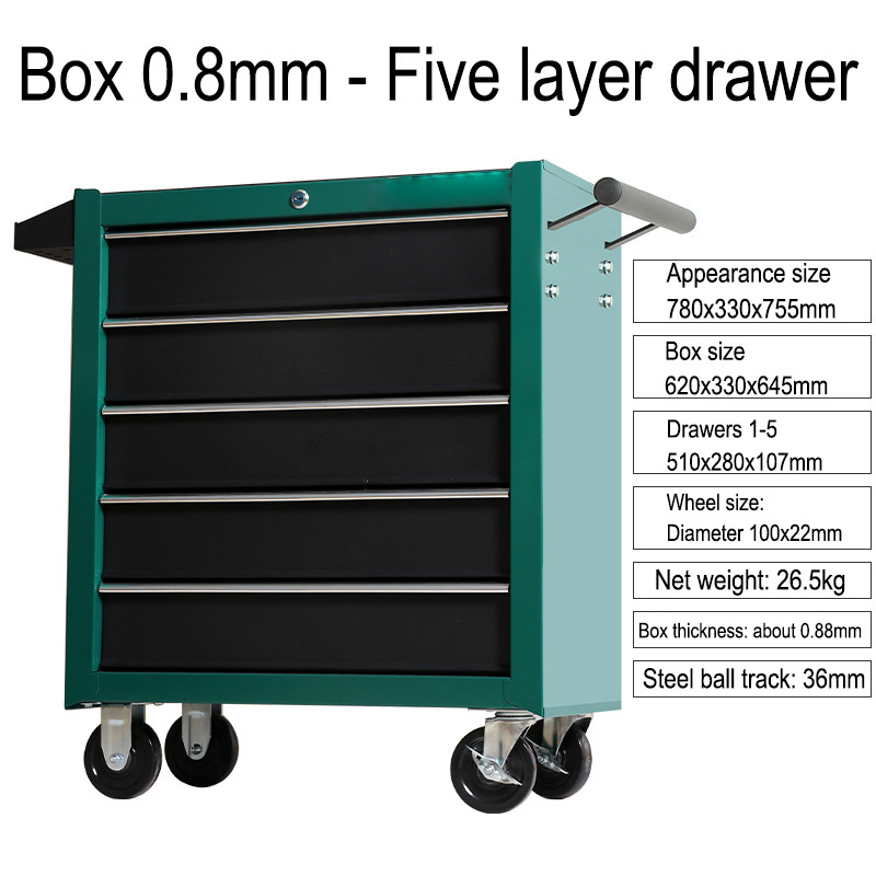 5 Drawer Storage Tool Box Trol - Workshop Tools Trolley 评论和价格