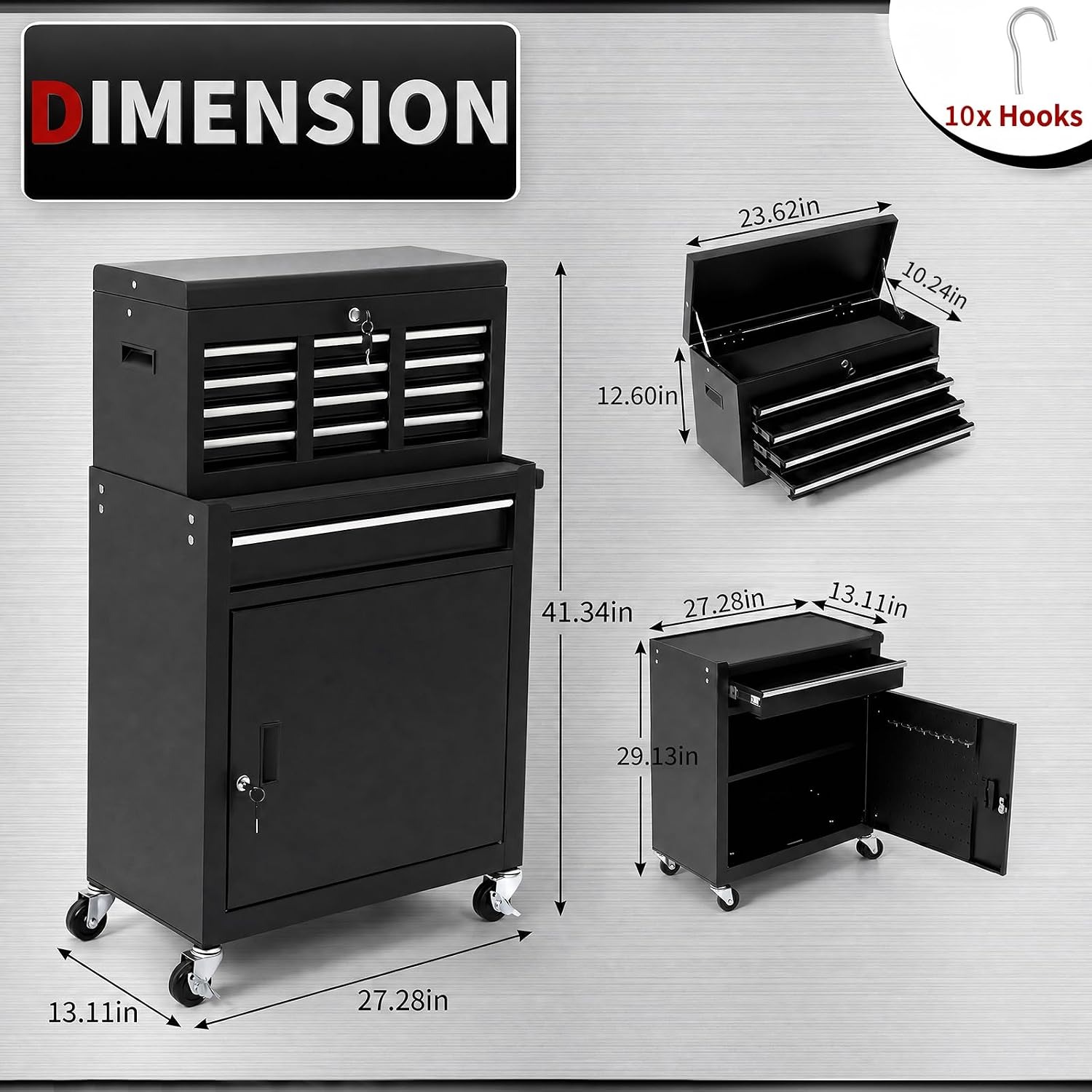 5 Drawer Rolling Tool Cabinet  - Workshop Tools Trolley 评论和价格