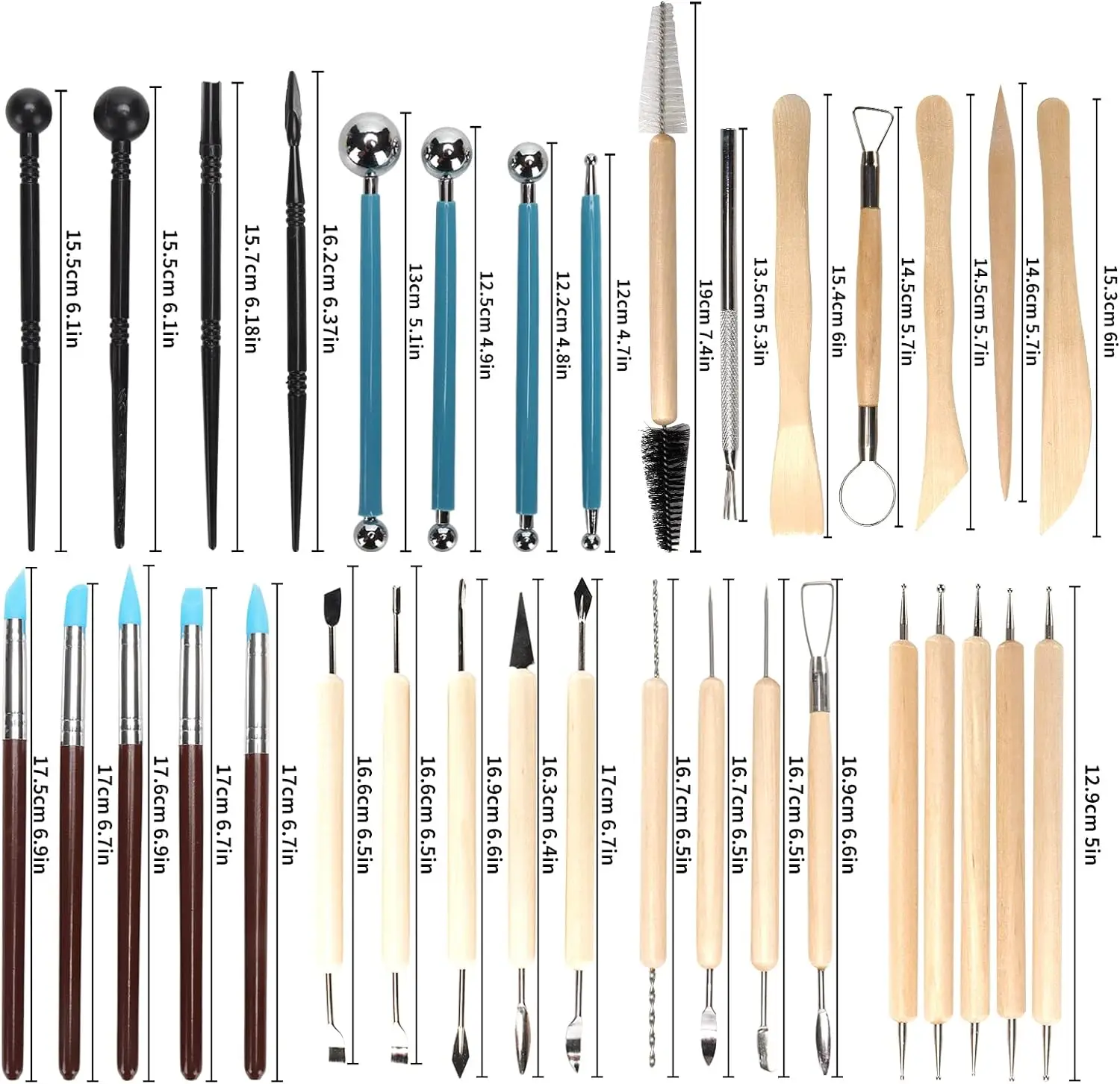 8-61PCS Pottery Tool Set - Cer - Chisel Set Wood 评论和价格