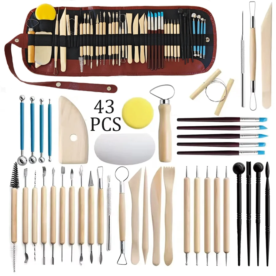 8-61PCS Pottery Tool Set - Cer - Chisel Set Wood 评论和价格