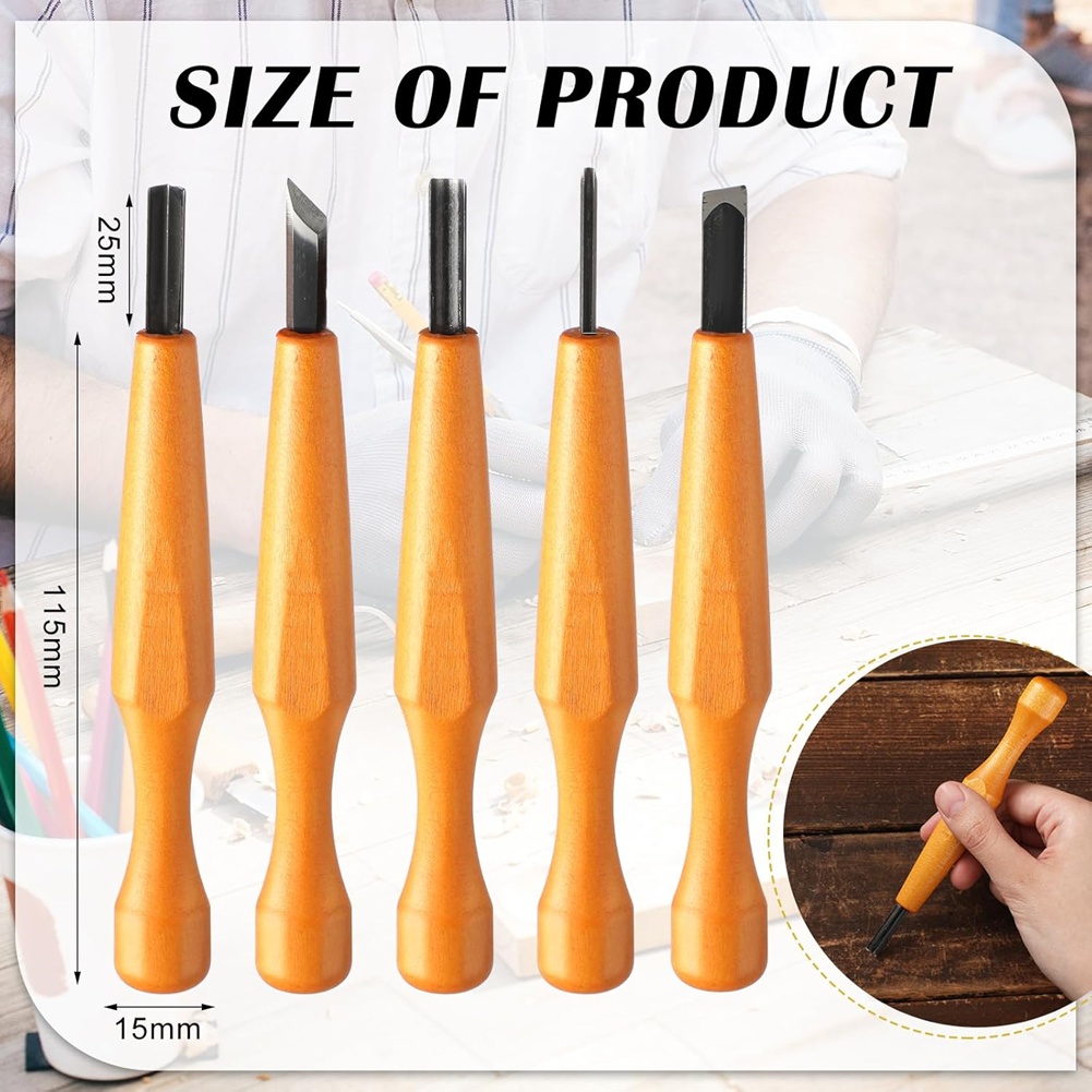 5 Pcs Linocut Carving Tools Se - Chisel Set Wood 评论和价格