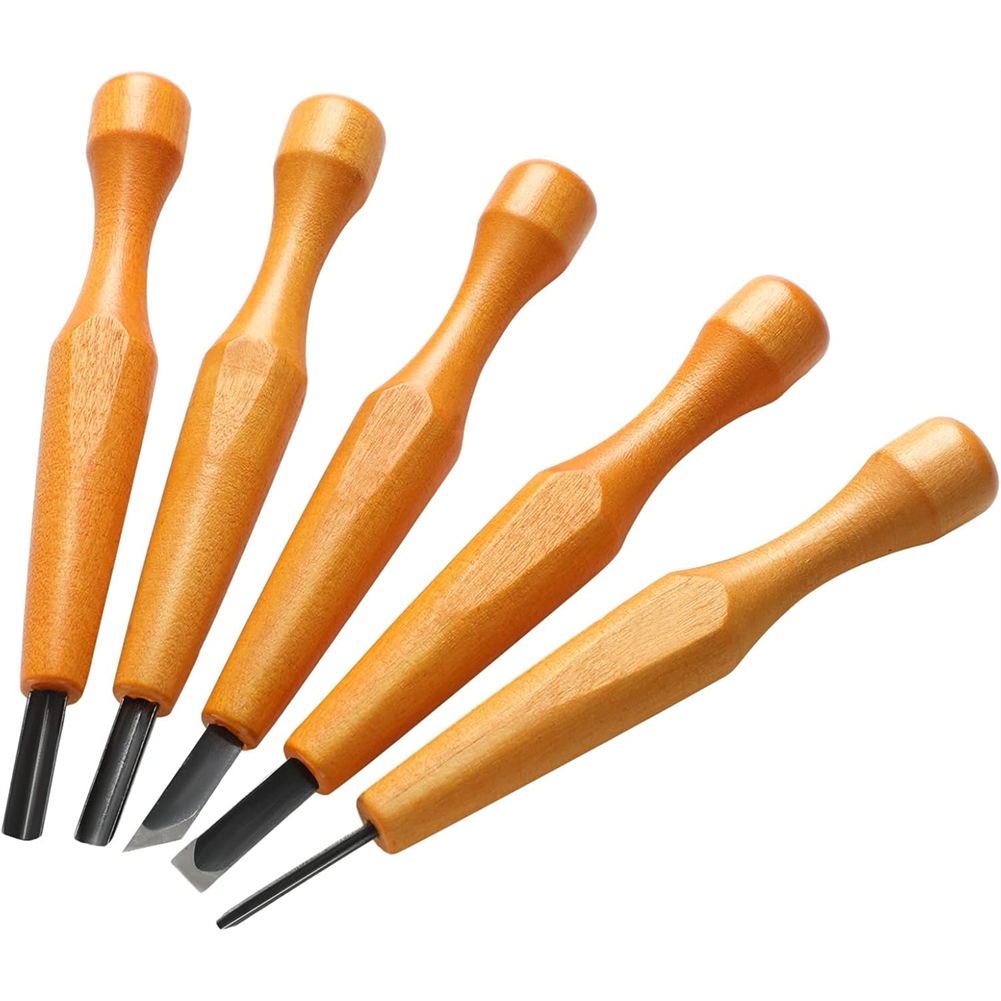 5 Pcs Linocut Carving Tools Se - Chisel Set Wood 评论和价格