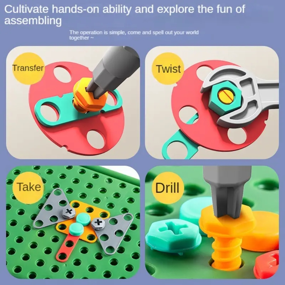 450Pcs Kids STEM Drill Set Cre - Workshop Tools Toy 评论和价格