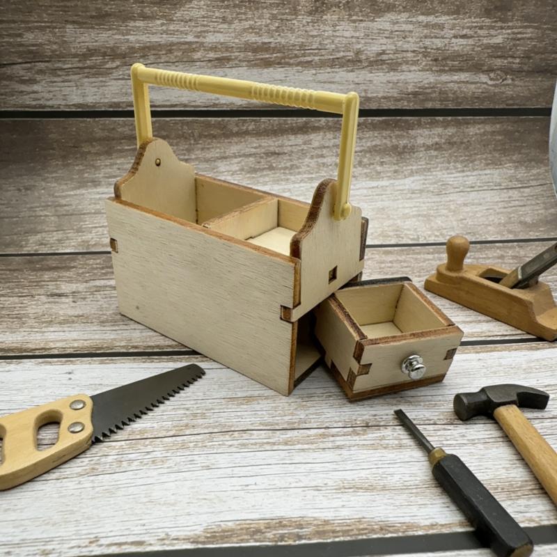 Hot 1/12 Dollhouse Mini Wooden - Workshop Tools Toy 评论和价格